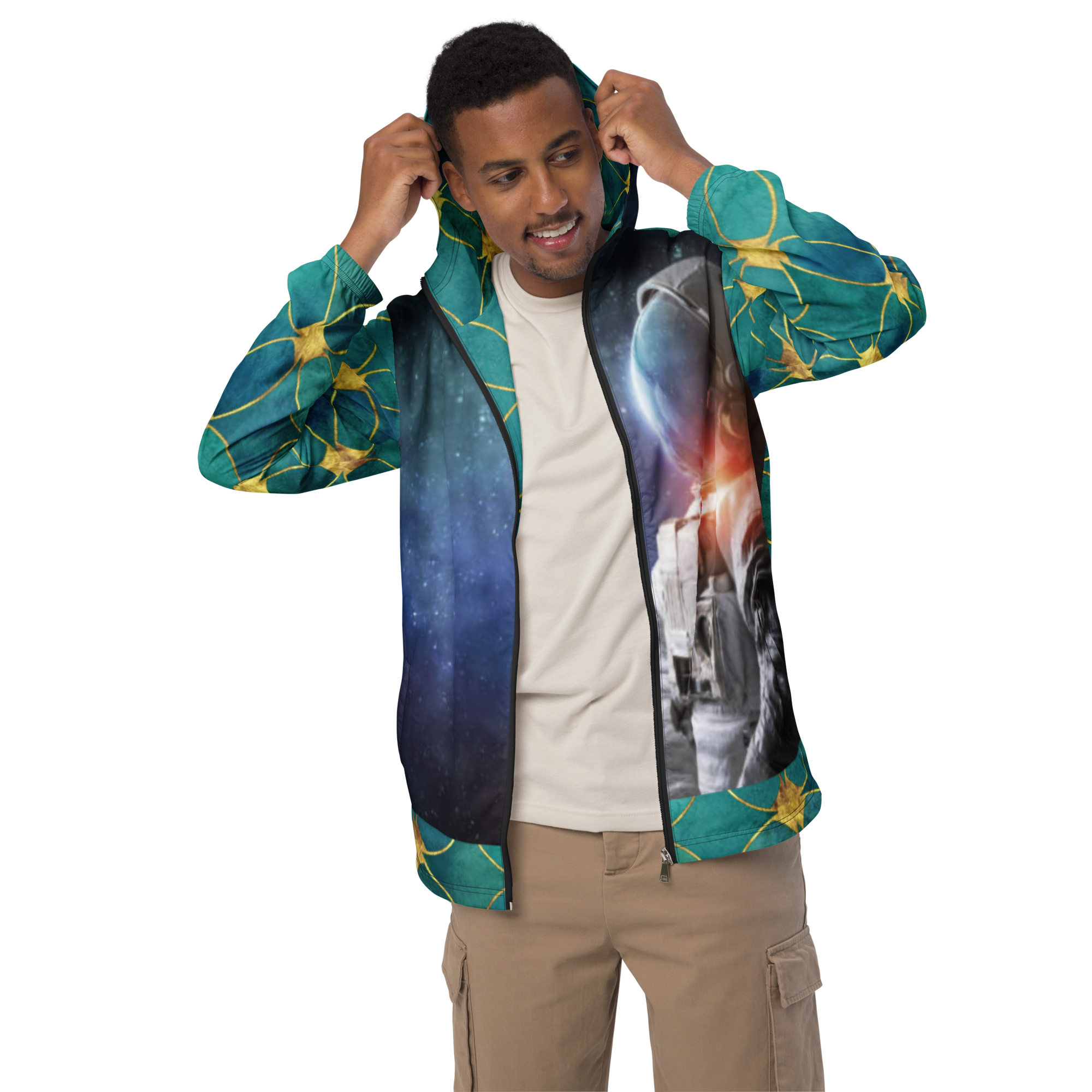 Flower of Life Space Cadet Men’s windbreaker