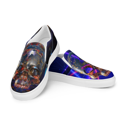 The Fractaled Skull's Men’s slip-on canvas shoes