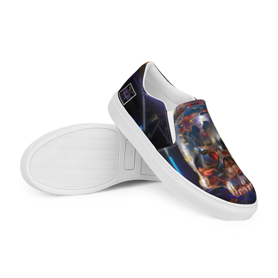 The Fractaled Skull's Men’s slip-on canvas shoes